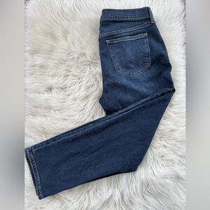 GAP Mid Rise Girlfriend Jeans in Deep Indigo